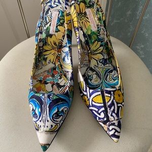 Authentic Dolce & Gabbana tile patterned heels